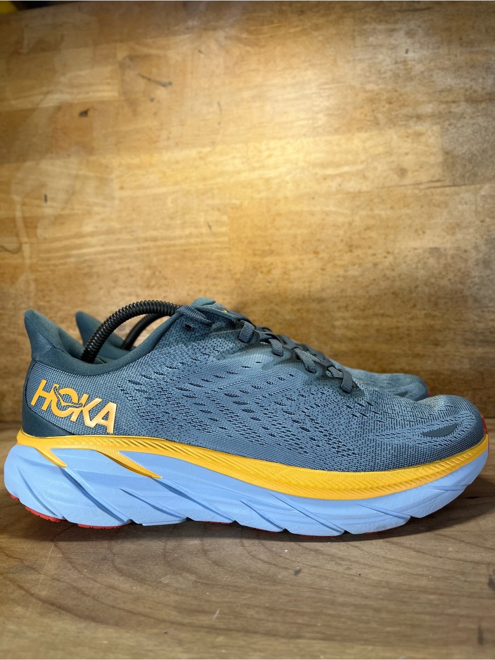 Hoka One One Clifton 8 REFLECTIVE Mens Sz 10 Running Shoes Sneakers Goblin Blue